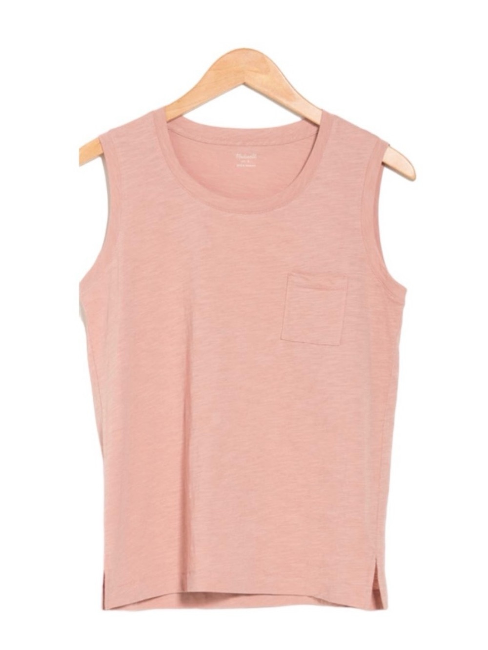 Madewell Dark Pink 100% Cotton Muscle Tank Top Size Large